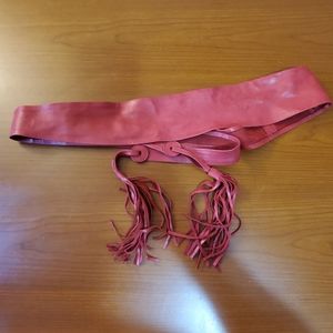 Vintage red leather belt